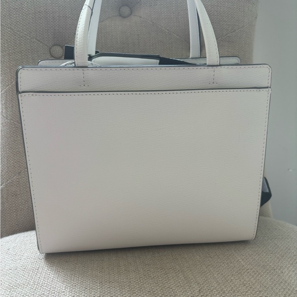 Karl Lagerfeld White Cross Body Bag with crystal Heart Embellishments - Picture 5 of 8